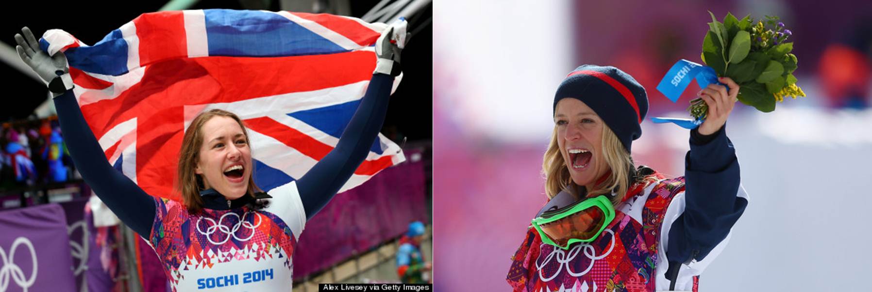 Lizzy Yarnold and Jenny Jones respectively 