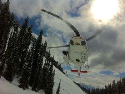 Helicopter pick up in Revelstoke